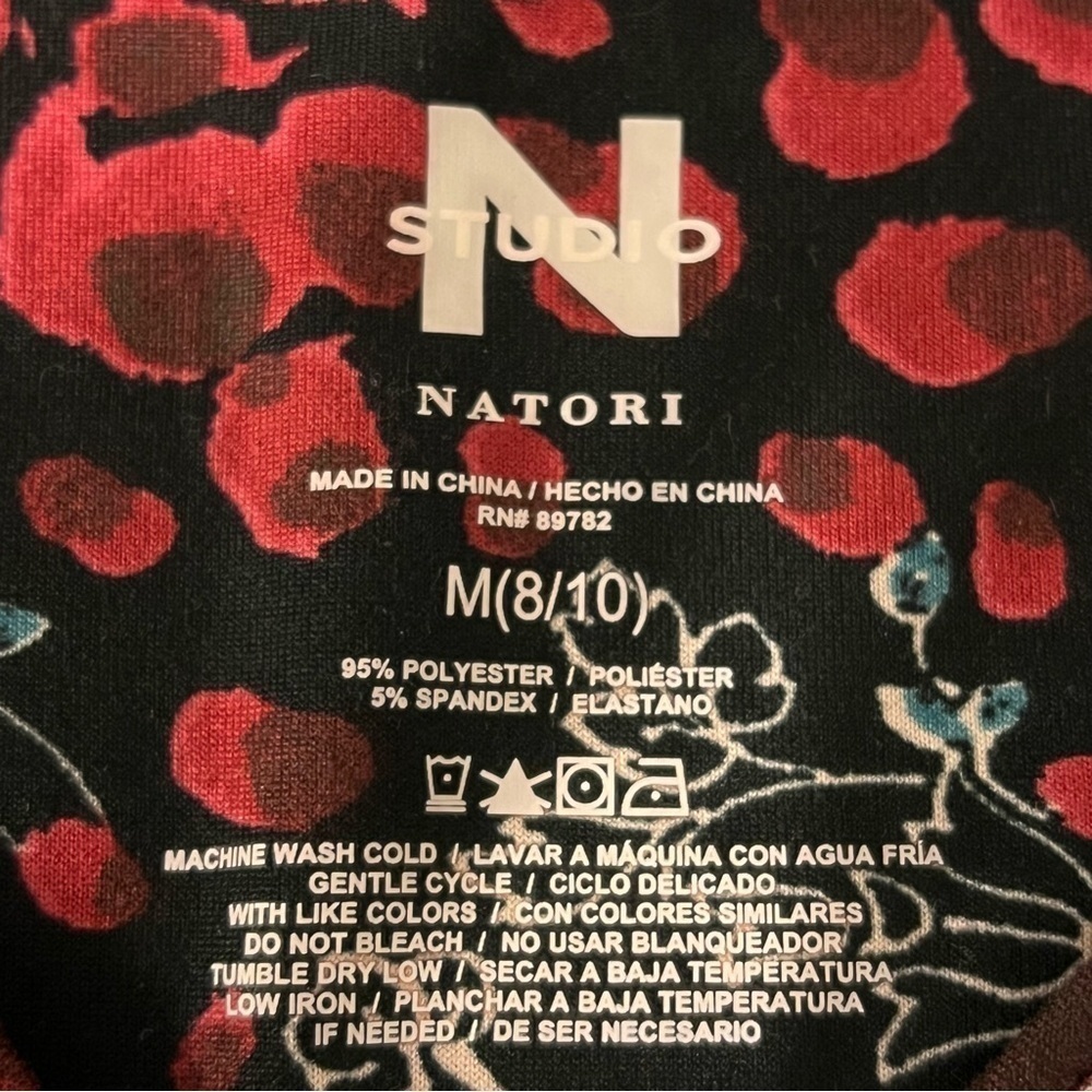 Natori Mizuki midi kaftan dress, floral print, kimono sleeves, Vneckline, size M - Picture 2 of 7